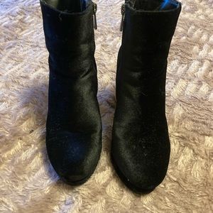 Black Velvet Booties